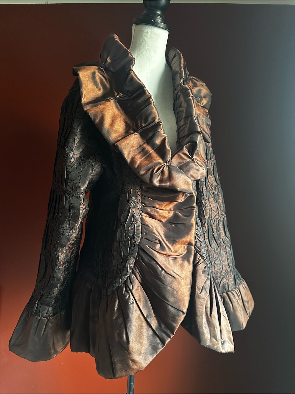 Victorian Inspired Avant Garde Ruched Jacket | Gothic Lagenlook Statement Piece